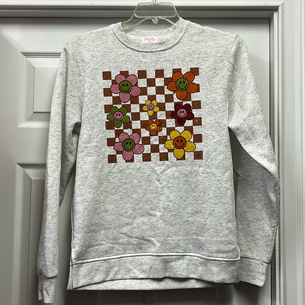 Pink Lily Smiley Sweatshirt